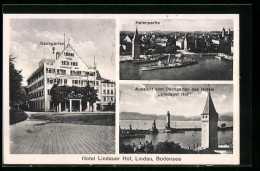 AK Lindau /Bodensee, Hafenpartie, Hotel Lindauer Hof J. J. Stoffel-Beckmann, Aussicht Vom Dachgarten  - Lindau A. Bodensee