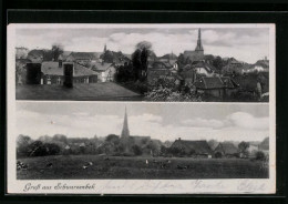 AK Schwarzenbek, Teilansicht Aus Der Vogelschau, Panorama Mit Wiesen  - Andere & Zonder Classificatie