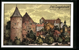 Künstler-AK Ingolstadt, Ortsansicht Mit Altem Schloss  - Ingolstadt
