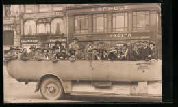 Foto-AK Hamburg, Besucher Im Auto-Bus, Hansa-Rundfahrt Friedr. Jasper, Restaurant Möller  - Mitte