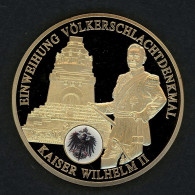 Medaille -Einweihung Des Völkerschlachtendenkmals- 2008 Vergoldet PP (M1198 - Non Classificati