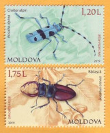 2019 Moldova Moldavie Red Book. Alpine Longhorn Beetle. Stag Beetle 2v Mint - Moldavie