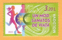 2023  Moldova ”Healthy Lifestyle”, Sports, Cycling, Running 1v Mint - Moldavie