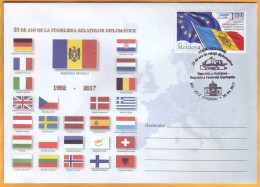 2017  Moldova Moldavie Germany Diplomatic Relations  25 Years. Special Cancellations. - Moldawien (Moldau)