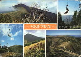 72418195 Snezka Schneekoppe Gipfelblick Sessellifte Panorama Snezka Schneekoppe - Tchéquie