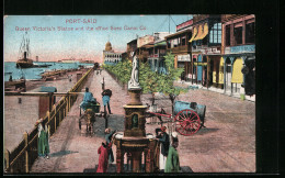 CPA Port-Said, Queen Victorias Statue And Office Suez Canal Co.  - Otros & Sin Clasificación