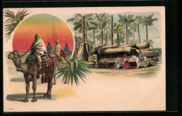 Lithographie Memphis, Araber Auf Einem Kamel, Ramses  - Other & Unclassified
