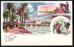 Lithographie Cairo, Kashr El Nil, Palmiers Au Bord De Kashr El Nil  - Sonstige & Ohne Zuordnung