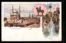 Lithographie Caire, Vue De La Citadelle, Statue D`Ibrahim Pascha, Halig  - Other & Unclassified