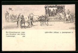 Künstler-AK Bregenz, Vorarlberger Jahrhundertfeier 1809-1909, Historischer Festzug, 5. Hauptgruppe, Die Minnesängerz  - Autres & Non Classés