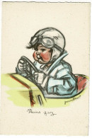 Carte Illustrée Germaine Bouret - Pleins Gaz (pilote Au Volant De Son Bolide) Pas Circulé - Bouret, Germaine