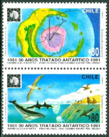 ARCTIC-ANTARCTIC, CHILE 1990 ANTARCTIC TREATY PAIR** - Traité Sur L'Antarctique