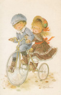 Children Driving A Bicycle Old Postcard Cycling - Cyclisme