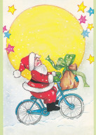 Santa Claus Driving A Bicycle Old Postcard Cycling - Wielrennen