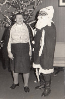 Santa Claus & Older Woman Posing By The Christmas Tree Old Photo - Santa Claus