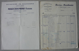 Lot De 2 Anciennes Factures MARCHIONINI Frères à CROTENAY ( Jura ) 1965 - 1950 - ...