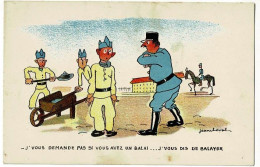 Carte Illustrée Jean Cheval - J'vous Demande Pas Si Vous Avez Un Balai... J'vous Dis De Balayer (corvée De Quartier) - Cheval