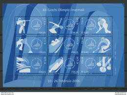 2006 Italia - Repubblica , Foglietto Olimpiadi Di Torino , BF 41 , MNH** - Blocks & Sheetlets