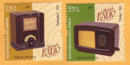 2019 Moldova Moldavie  Devices Radio. Phillips 1943, Telefunke-1934, Museum. Story 2v Mint - Télécom