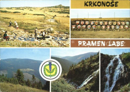 72414324 Krkonose Polen Elbquelle Wasserfall  - Pologne