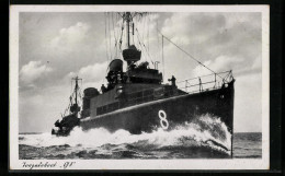 AK Torpedoboot G8 Durchpflügt Die See  - Guerre