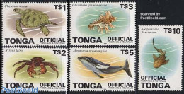 Tonga 1996 On Service, Animals 5v, Mint NH, Nature - Animals (others & Mixed) - Turtles - Autres & Non Classés