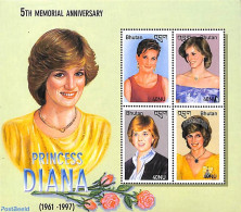 Bhutan 2003 Death Of Diana 4v M/s, Mint NH - Bhután