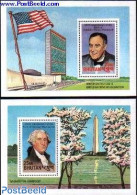 Bhutan 1982 Washington, Roosevelt 2 S/s, Mint NH, History - American Presidents - Bhután