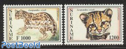 Suriname, Republic 1995 Endangered Animals 2v, Mint NH, Nature - Animals (others & Mixed) - Cat Family - Surinam