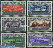 Egypt (Republic) 1959 Revolution 7th Anniversary 6v, Mint NH, Science - Transport - Telecommunication - Post - Automob.. - Ungebraucht