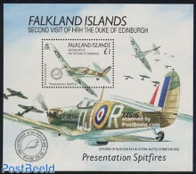 Falkland Islands 1991 Philip Visit S/s, Mint NH, History - Transport - Kings & Queens (Royalty) - World War II - Aircr.. - Königshäuser, Adel