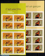 France 2004 Garcon/Fille 2 Booklets, Mint NH, Nature - Various - Butterflies - Insects - Stamp Booklets - Greetings & .. - Unused Stamps