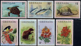 Grenada 1976 Flora & Fauna 7v, Mint NH, Nature - Animals (others & Mixed) - Birds - Fish - Flowers & Plants - Reptiles.. - Poissons