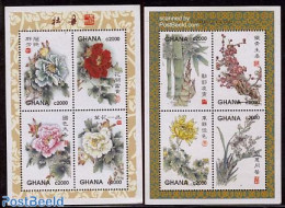 Ghana 1998 East Asian Flora 8v (2 M/s), Mint NH, Nature - Flowers & Plants - Sonstige & Ohne Zuordnung