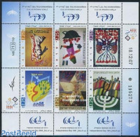 Israel 2008 60 Years Of Independence 6v M/s, Mint NH, History - Nature - History - Gardens - Art - Poster Art - Nuevos (con Tab)