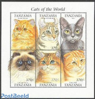 Tanzania 1999 Cats 6v M/s, Pekeface Persian, Mint NH, Nature - Cats - Tansania (1964-...)
