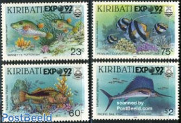 Kiribati 1992 World Expo, Fish 4v, Mint NH, Nature - Various - Fish - World Expositions - Poissons