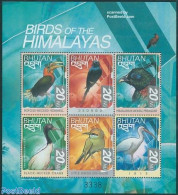 Bhutan 1999 Birds 6v M/s, Rofous-necked Hornbill, Mint NH, Nature - Birds - Bhután