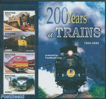 Bhutan 2005 Locomotives 4v M/s, P36N0097, Mint NH, Transport - Railways - Trains