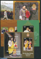 Bhutan 2012 Royal Wedding 6 S/s, Mint NH, History - Kings & Queens (Royalty) - Familias Reales