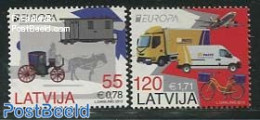 Latvia 2013 Europa, Postal Transport 2v, Mint NH, History - Nature - Sport - Transport - Europa (cept) - Horses - Cycl.. - Cyclisme