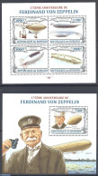 Burundi 2013 Ferdinand Von Zeppelin 2 S/s, Mint NH, Transport - Zeppelins - Zeppeline