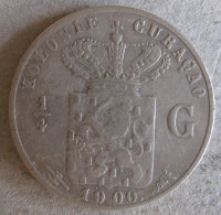 Netherlands Antilles, Curaçao 1/4 Gulden 1900, Wilhelmina, En Argent, KM# 35 - Antillas Neerlandesas