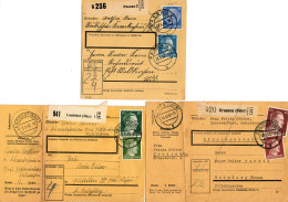 Konvolut Von 3 Paketkarte 1942/43 Von Grossen, Landshut Und Passau - Gebruikt