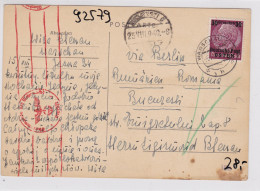 GG: Postkarte Von Warschau Nach Rumänien - Zensur - Bezetting 1938-45