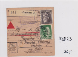 GG: Nachnahme Paketkarte , Von Krakau - Besetzungen 1938-45