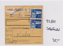 GG: Paketkarte Selbstbucher Im Vordruck, Selten Von Warschau Nach Kielce, MeF - Occupation 1938-45