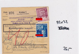 GG: Paketkarte Krakau - Besetzungen 1938-45