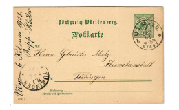 Ganzsache 1902 Von Ulm Nach Tübingen - Kunstanstalt - Briefe U. Dokumente