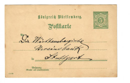 Ganzsache Conditor In Rottenburg/N Nach Stuttgart - Covers & Documents